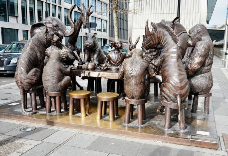 Photo for The Wild Table of Love Sculpture at Paddington.  A bronze sculpture by artists Gillie and Marc. London, UK, March 15, 2024. - Royalty Free Image