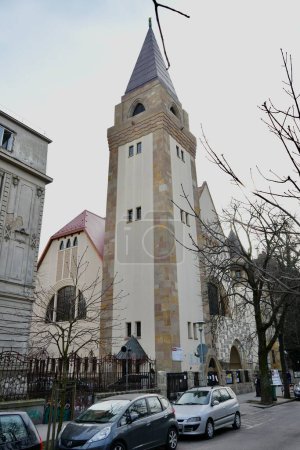 Foto de Iglesia reformada, Distrito VII de Budapest. Budapest, Hungría, 29 de febrero de 2024. - Imagen libre de derechos