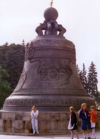 Photo for Soviet Era Image of The Kremlin Bell , or Tsar Bell. The largest bell in the world, cast in 1737 and never rung. Moscow, Russia, September 1, 1989. - Royalty Free Image