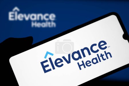 Photo for Dhaka, Bangladesh- 17 Apr 2024: Elevance Health logo is displayed on smartphone. - Royalty Free Image