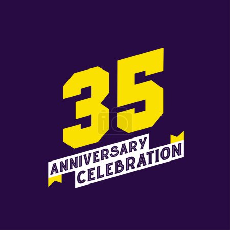 Illustration for 35th Anniversary Celebration vector design, 35 years anniversary - Royalty Free Image
