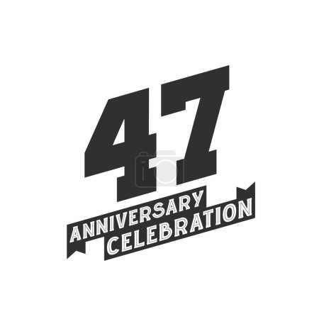 Téléchargez les illustrations : 47 Anniversaire Carte de voeux de célébration, 47e anniversaire - en licence libre de droit