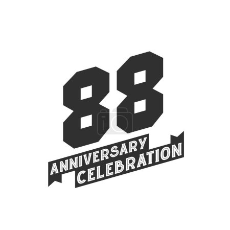 Ilustración de 88 Aniversario Tarjeta de felicitación de celebración, 88º aniversario - Imagen libre de derechos