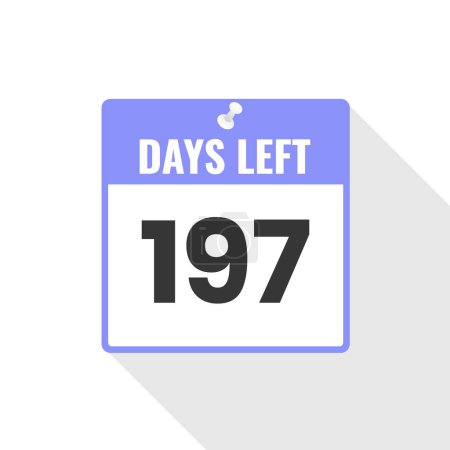 Téléchargez les illustrations : 197 Jours Compte à rebours gauche icône de vente. 197 jours restants pour aller Bannière promotionnelle - en licence libre de droit
