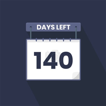 Illustration for 140 Days Left Countdown for sales promotion. 140 days left to go Promotional sales banner - Royalty Free Image