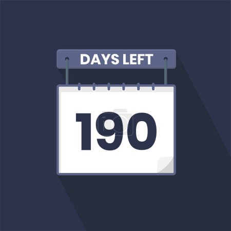 Illustration for 190 Days Left Countdown for sales promotion. 190 days left to go Promotional sales banner - Royalty Free Image
