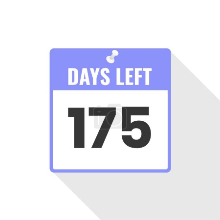 Ilustración de 175 Days Left Icono de ventas de Countdown. 175 días para salir Banner promocional - Imagen libre de derechos