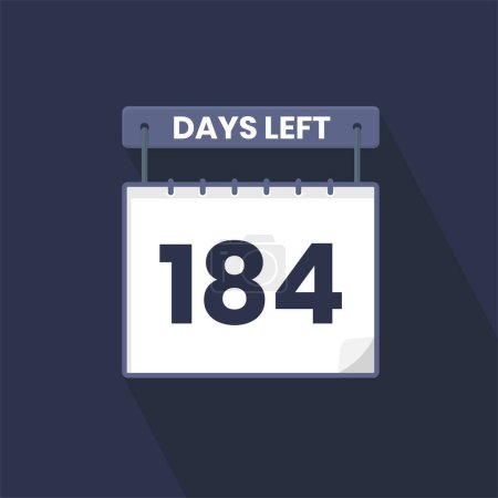 Illustration for 184 Days Left Countdown for sales promotion. 184 days left to go Promotional sales banner - Royalty Free Image