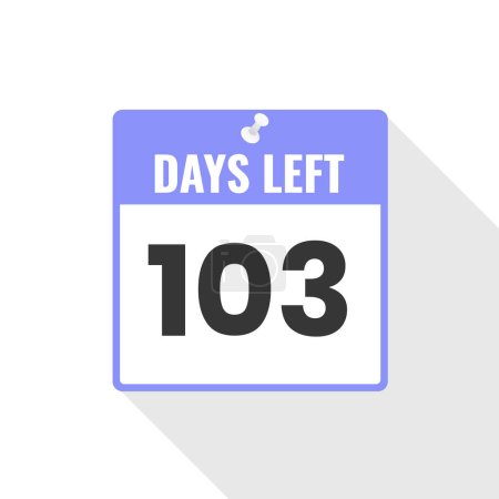 Ilustración de 103 Days Left Icono de ventas de Countdown. 103 días para salir Banner promocional - Imagen libre de derechos