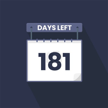 Illustration for 181 Days Left Countdown for sales promotion. 181 days left to go Promotional sales banner - Royalty Free Image