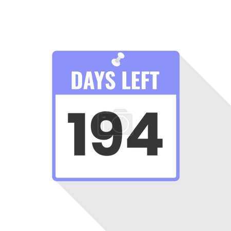 Illustration for 194 Days Left Countdown sales icon. 194 days left to go Promotional banner - Royalty Free Image