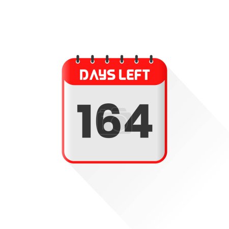 Illustration for Countdown icon 164 Days Left for sales promotion. Promotional sales banner 164 days left to go - Royalty Free Image
