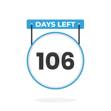 Téléchargez les illustrations : 106 Jours Compte à rebours gauche pour la promotion des ventes. 106 jours restants pour aller Bannière de vente promotionnelle - en licence libre de droit