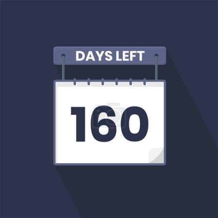 Illustration for 160 Days Left Countdown for sales promotion. 160 days left to go Promotional sales banner - Royalty Free Image