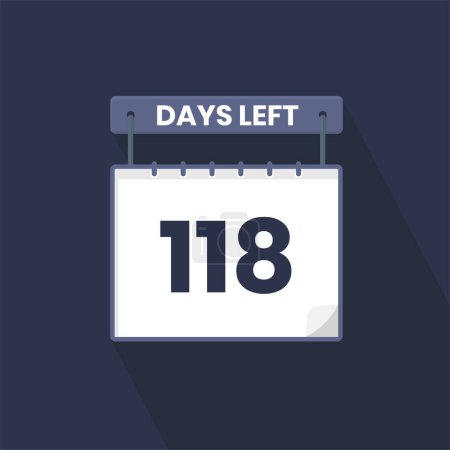 Ilustración de 118 Days Left Cuenta atrás para la promoción de ventas. 118 días para salir Banner promocional de ventas - Imagen libre de derechos