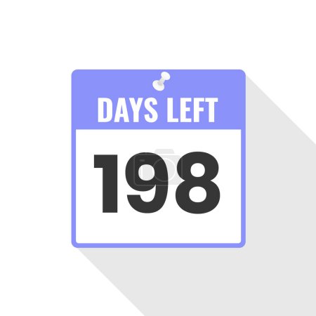 Ilustración de 198 Days Left Icono de ventas de Countdown. 198 días para salir Banner promocional - Imagen libre de derechos