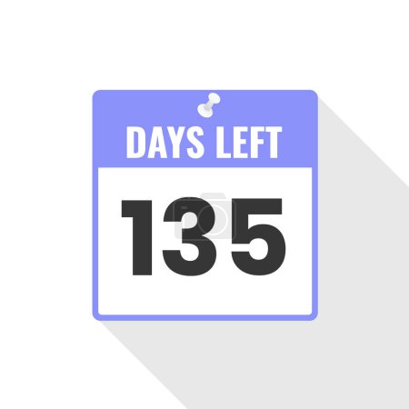 Ilustración de 135 Days Left Icono de ventas de Countdown. 135 días para salir Banner promocional - Imagen libre de derechos