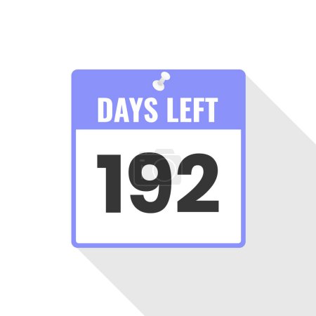 Téléchargez les illustrations : 192 Days Left Countdown icône de vente. 192 jours restants Bannière promotionnelle - en licence libre de droit