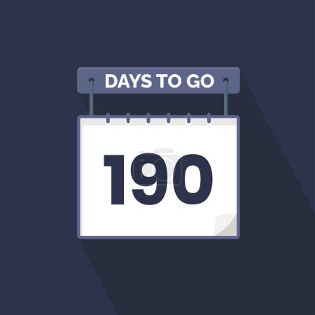 Illustration for 190 Days Left Countdown for sales promotion. 190 days left to go Promotional sales banner - Royalty Free Image