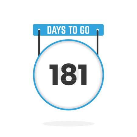 Illustration for 181 Days Left Countdown for sales promotion. 181 days left to go Promotional sales banner - Royalty Free Image