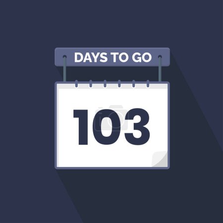 Ilustración de 103 Days Left Cuenta atrás para la promoción de ventas. 103 días para salir Banner promocional de ventas - Imagen libre de derechos