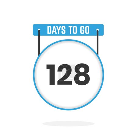 Ilustración de 128 Days Left Cuenta atrás para la promoción de ventas. 128 días para salir Banner promocional de ventas - Imagen libre de derechos