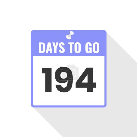 Illustration for 194 Days Left Countdown sales icon. 194 days left to go Promotional banner - Royalty Free Image