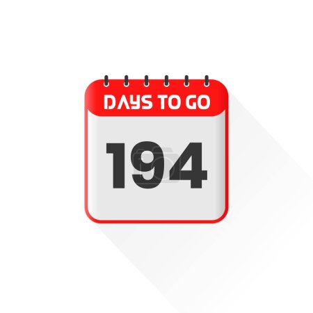 Illustration for Countdown icon 194 Days Left for sales promotion. Promotional sales banner 194 days left to go - Royalty Free Image