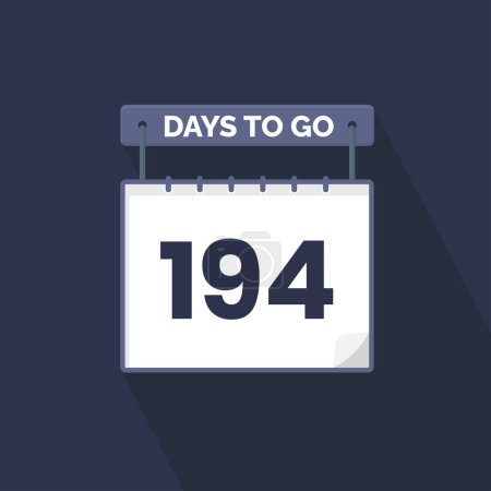 Illustration for 194 Days Left Countdown for sales promotion. 194 days left to go Promotional sales banner - Royalty Free Image