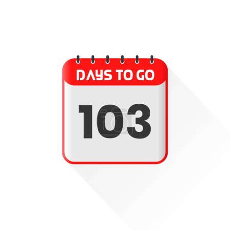 Ilustración de Icono de cuenta atrás 103 Días restantes para la promoción de ventas. Banner promocional de ventas 103 días para llevar - Imagen libre de derechos