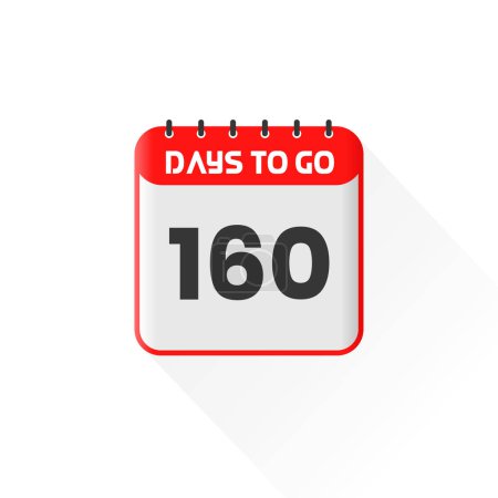 Illustration for Countdown icon 160 Days Left for sales promotion. Promotional sales banner 160 days left to go - Royalty Free Image
