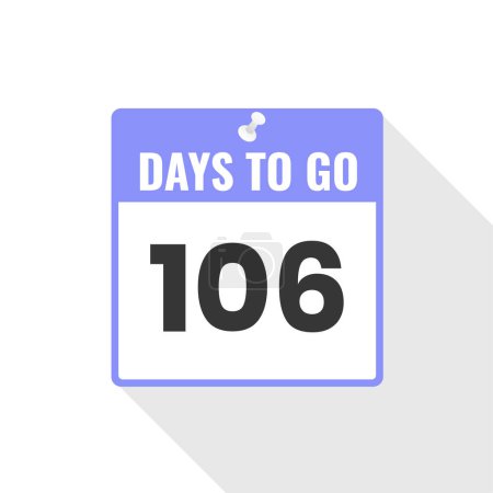 Téléchargez les illustrations : 106 Days Left Countdown icône de vente. 106 jours restants pour aller Bannière promotionnelle - en licence libre de droit