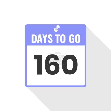 Illustration for 160 Days Left Countdown sales icon. 160 days left to go Promotional banner - Royalty Free Image