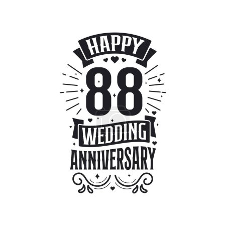 Ilustración de 88 años aniversario celebración tipografía diseño. Feliz 88º aniversario de boda cita diseño de letras. - Imagen libre de derechos