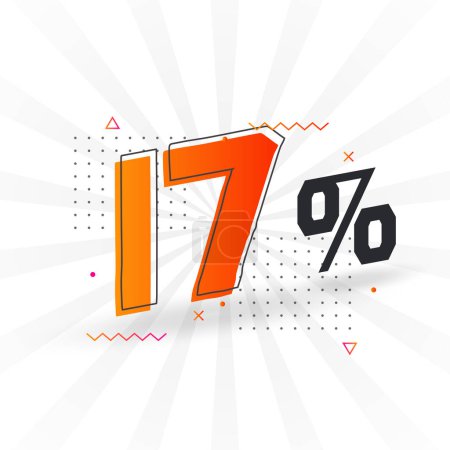 Illustration for 17% discount marketing banner promotion. 17 percent sales promotional design. - Royalty Free Image