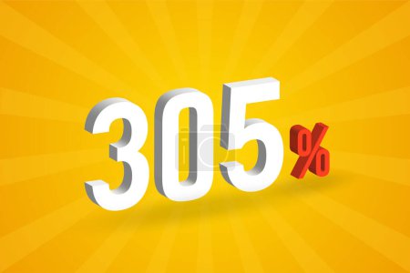 Illustration for 305% discount 3D text for sells and promotion. - Royalty Free Image