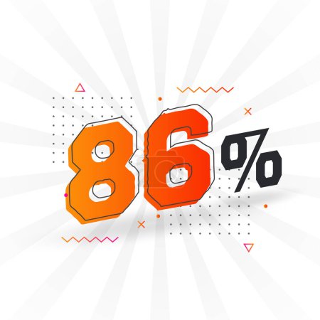 Illustration for 86% discount marketing banner promotion. 86 percent sales promotional design. - Royalty Free Image