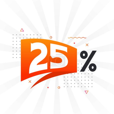 Illustration for 25% discount marketing banner promotion. 25 percent sales promotional design. - Royalty Free Image