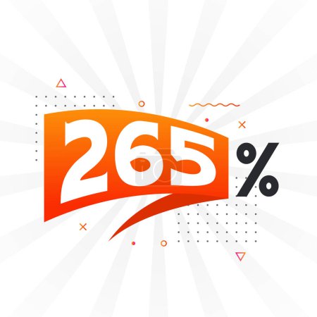 Ilustración de 265% promoción de banner de marketing de descuento. 265 por ciento diseño promocional de ventas. - Imagen libre de derechos