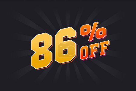 Illustration for 86 Percent off Special Discount Offer. 86% off Sale of advertising campaign vector graphics. - Royalty Free Image