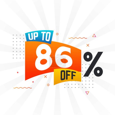 Illustration for Up To 86 Percent off Special Discount Offer. Upto 86% off Sale of advertising campaign vector graphics. - Royalty Free Image