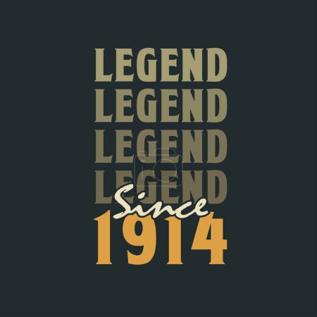 Illustration for Legend Since 1914, Vintage 1914 birthday celebration design - Royalty Free Image