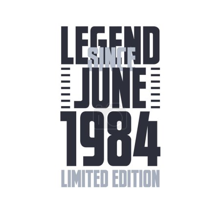 Ilustración de Leyenda Desde Junio 1984 Cumpleaños celebración cita tipografía camiseta diseño - Imagen libre de derechos