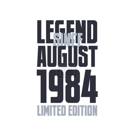 Ilustración de Leyenda Desde Agosto 1984 Cumpleaños celebración cita tipografía camiseta diseño - Imagen libre de derechos