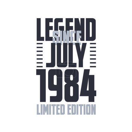 Ilustración de Leyenda Desde Julio 1984 Cumpleaños celebración cita tipografía camiseta diseño - Imagen libre de derechos