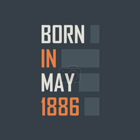 Ilustración de Nacido en mayo de 1886. Diseño de citas de cumpleaños para mayo de 1886 - Imagen libre de derechos