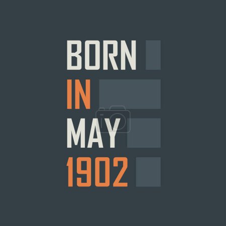Ilustración de Nacido en mayo de 1902. Diseño de citas de cumpleaños para mayo de 1902 - Imagen libre de derechos