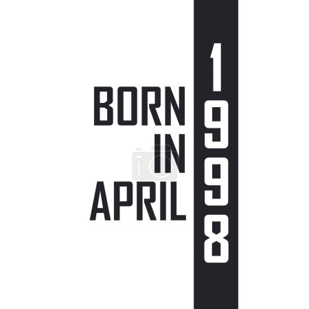 Illustration for Born in April 1998. Birthday celebration for those born in April 1998 - Royalty Free Image