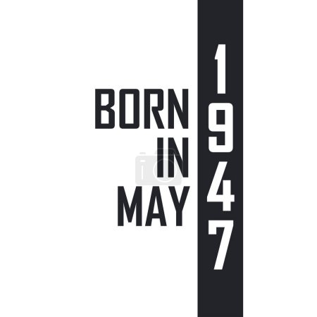 Ilustración de Nacido en mayo de 1947. Celebración del cumpleaños de los nacidos en mayo de 1947 - Imagen libre de derechos