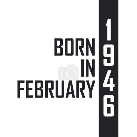 Illustration for Born in February 1946. Birthday celebration for those born in February 1946 - Royalty Free Image